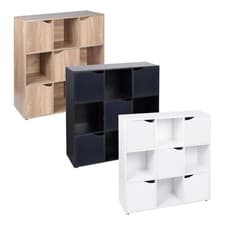 Image of Cube Bookcase Shelving Display Shelf Storage Unit Wooden Door Organiser Cupboard