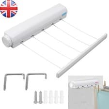 Image of 5 LINE INDOOR RETRACTABLE CLOTHES AIRER WASHING LINE LAUNDRY DRYER WALL MOUNTED