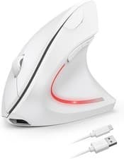 Image of TECKNET Ergonomic 2.4G Wireless Vertical Mouse 4800 DPI 6-Button White