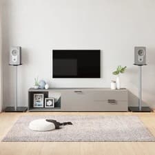Image of Speaker Stands 2 pcs Black & Silver Tempered Glass 1 Pillar Design vidaXL