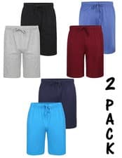 Image of MENS 2 PACK LOUNGE SHORTS MULTIPACK PYJAMA PJ NIGHT SLEEP LOUNGEWEAR M-2XL NEW