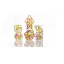 Image of Sirius Dice: Melon Ball Glowworm, Glow in the Dark Poly Set (US IMPORT)