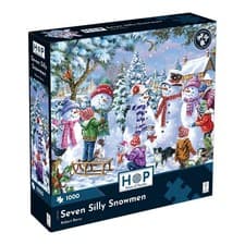 Image of The House of Puzzles Seven Silly Snowmen 1000 Piece Puzzle-Christmas Snow Jigsaw