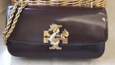 Image of NEW ELEANOR EMBOSSED SHOULDER/CROSSBODY RECTANGULAR BAG /BURGUNDY