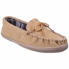 Image of Cotswold Alberta Beige Mens Suede Slippers