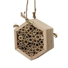 Image of Wooden Insect Bee Bug House Natural Eco-Friendly Wood Insect Hotel Garden Nest
