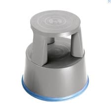 Image of 2Work Plastic Step Stool with Non-Slip Rubber Base 430mm Light Grey