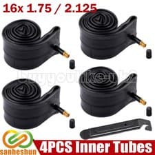 Image of 4PCS 16 x 1.75 /2.125 Schrader Car Valve Bike Cycle Inner Tube + FREE TYRE LEVER