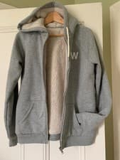 Image of BNWOT JACK WILLS Grey Fleece Lined Hoodie Size UK8/10/ 12
