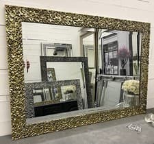 Image of Large Gold Wave effect Mirror - CHOOSE YOUR SIZE - SOVEREIGN - PREMIUM MIRROR