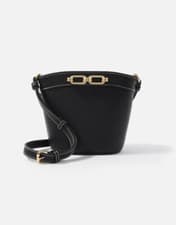Image of Monsoon Accessorize Danielle detail cross-body bag black handbag eco vegan