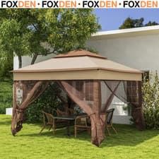 Image of 3x3 m Pop Up Gazebo w/ Netting Carry Bag Double Roof Garden Tent Outdoor Shelter