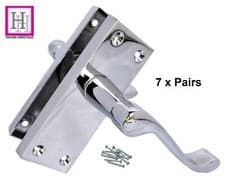 Image of Door Handles Victorian Scroll Internal Polished Chrome handles 1-15 Size 118MM