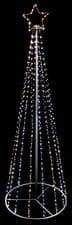 Image of Maypole Tree 7ft LED Black Pin Wire Pyramid LED Tree Star Christmas Lights 2.1m