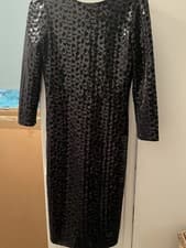 Image of Biba Black Sequined Cocktail/evening Dress