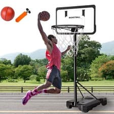 Image of Portable Kids Basketball Hoop Stand Adjustable Height Garden Backyard Indoor Toy