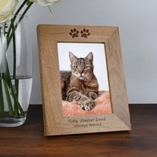 Image of Personalised Wooden 5x7 Paw Prints Frame Custom Engraved Gift Picture Pets