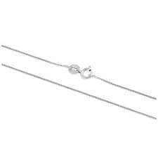 Image of 9ct White Gold Box Chain 16 - 22 Inches