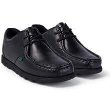 Image of Kickers Fragma Lace Youth Black Leather Shoes 2 eyelet