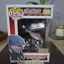 Image of Funko Pop! Animation Yu-Gi-Oh Blue Eyes White Dragon (Silver) #389 Vinyl Figure