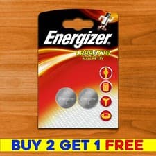 Image of 2 x Energizer LR44 Batteries 1.5V Alkaline Button Cell LR 44 A76 AG13 357 SR44