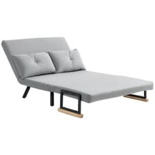 Image of HOMCOM Fabric Convertible Sofa Bed with Pillow for Living Room