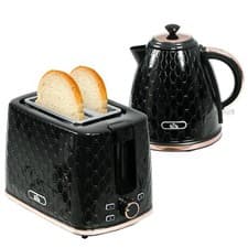 Image of 1.7L 3000W Fast Boil Kettle & 2 Slice Toaster Set Kettle and Toaster Set Black