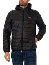 Image of EA7 Men's Woven Down Jacket, Black