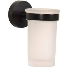 Image of Croydex Flexi Fit Matt Black Tumbler Holder Bathroom Accessory No Drill Option