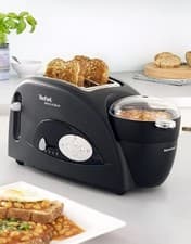 Image of Tefal TT552842 NEW 2 Slice Wide Slot Toast 'n' Egg 'n' Beans Toaster 1200W Black