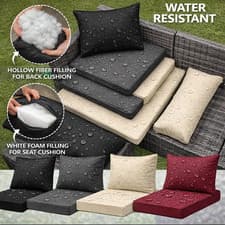 Image of Water Resistant Rattan Patio Furniture Sofa Replacement Cushion Seat & Back Pad
