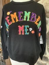 Image of New Disney Coco Remember Me Women’s Black Sweatshirt XS Miguel Dante NWT
