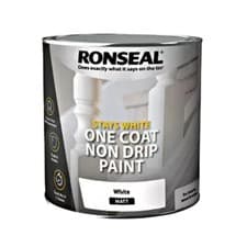 Image of Ronseal Stays White Non Drip One Coat Paint -Available in Satin, Gloss or Matt