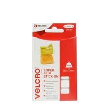 Image of VELCRO Stick On Coins 18 Pack 35mm x 12mm White Adhesive Fasteners Strong Hold