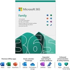 Image of Microsoft Office 365 Family Pack 6 User 1 Year PC Mac iOS Android Same Day Email