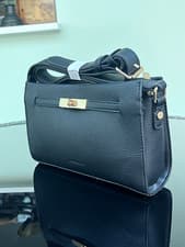 Image of Accessorize Twist Lock Faux Leather Cross-Body Bag Black NEW