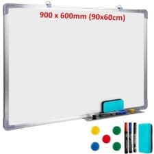 Image of Magnetic Whiteboard Large 900x600 White Board Dry Wipe Notice Office School Home