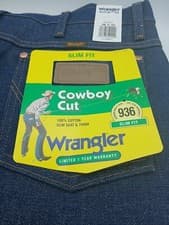 Image of Wrangler COWBOY CUT 936 SLIM FIT MEN'S BLUE JEANS 36x32. JE6
