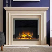 Image of Realistic LED Electric Fireplace, Adjustable Heater Flame CHARLTON AND JENRICK