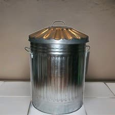 Image of Medium Size 60 Litter Metal Bin For Rubbish Home Garden Cleaning,,