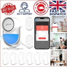 Image of Wireless Home Alarm System - 9-Piece Kit with 125dB Siren and Smartphone Alerts