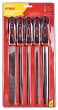 Image of New 5Pc 8" Engineers File Set Includes Half Round, Flat, Square, Triangle, Round