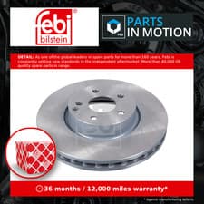 Image of 2x Brake Discs Pair Vented Front 322mm 30551 Febi Set A0004211212 A2044210812