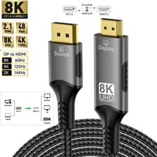 Image of 8K DP to HDMI 2.1 Cables Audio Video Converter Unidirectional Adapter 8K@60Hz 4K