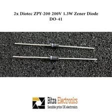 Image of 2x DIOTEC ZPY200 - Diode: Zener, 1.3W, 200V,  DO41