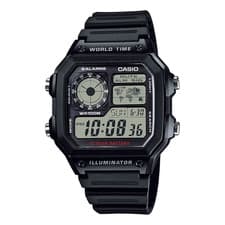 Image of CASIO AE-1200WH-1AVDF MENS ILLUMINATOR ROYALE BLACK CHRONO DIGITAL WATCH *NEW*
