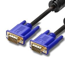 Image of VGA Cable 1.5m 15 Pin 1080P Full HD SVGA Lead Computer Monitor Cable with Fer...