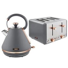 Image of Tower Cavaletto Kettle & 4-Slice Toaster Set Grey