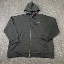 Image of GUESS Meda Fleece Full Zip Hoodie Men's Size L Jet Black