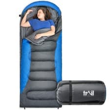 Image of Trail XL Hooded Sleeping Bag Extra Wide Water Resistant 2-3 Season 230cm x 100cm